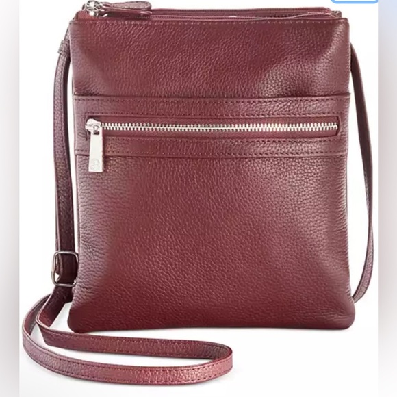 Giani Bernini Triple Zip Pebble Leather Dasher Crossbody - NWT - Picture 1 of 14